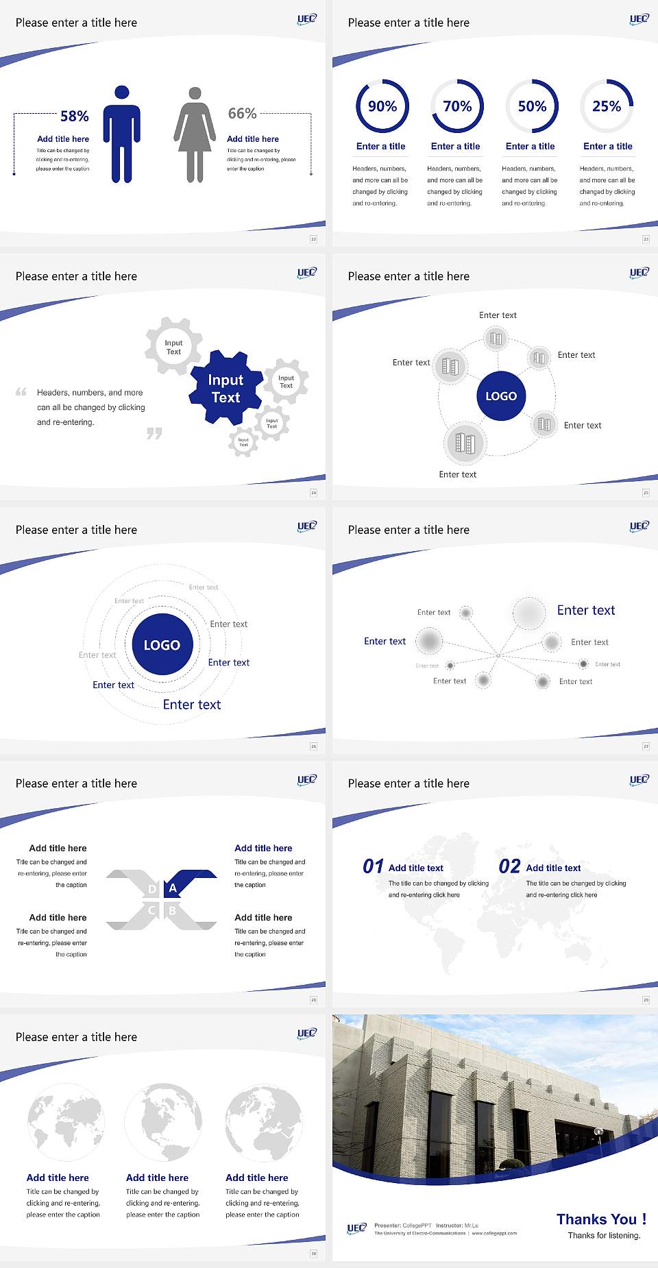 The University of Electro-Communications Course/Courseware Creation PPT Template4:3 ratio PPT effect preview image4