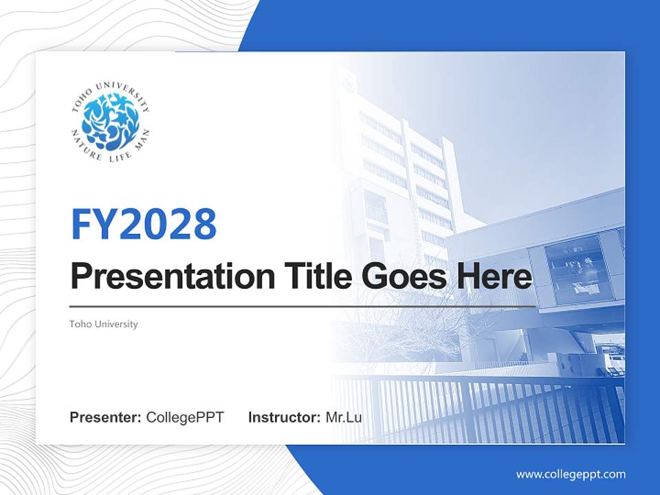 Toho University Academic Presentation/Research Findings Report PPT Template4:3 ratio PPT effect preview image5