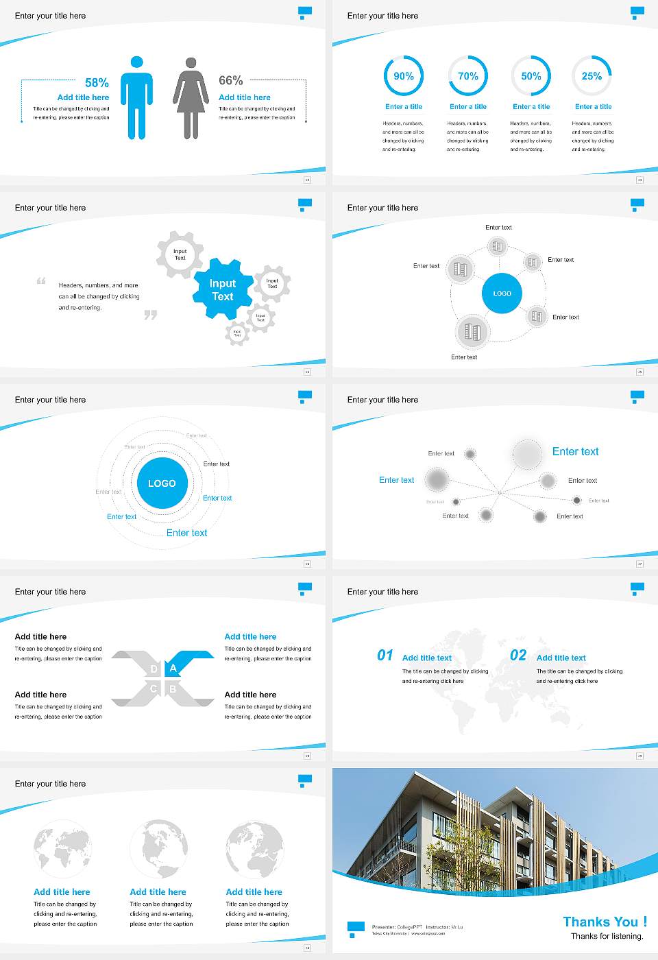 Tokyo City University Course/Courseware Creation PPT Template16:9 ratio PPT effect preview image4