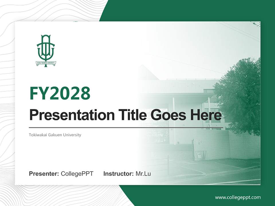 Tokiwakai Gakuen University Academic Presentation/Research Findings Report PPT Template4:3 ratio PPT effect preview image5