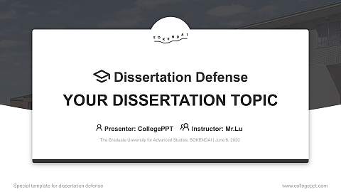 The Graduate University for Advanced Studies, SOKENDAI Graduation Thesis Defense PPT Template