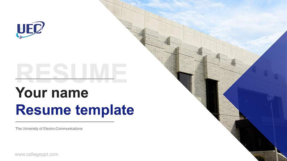 The University of Electro-Communications Resume PPT Template16:9 ratio PPT effect preview image