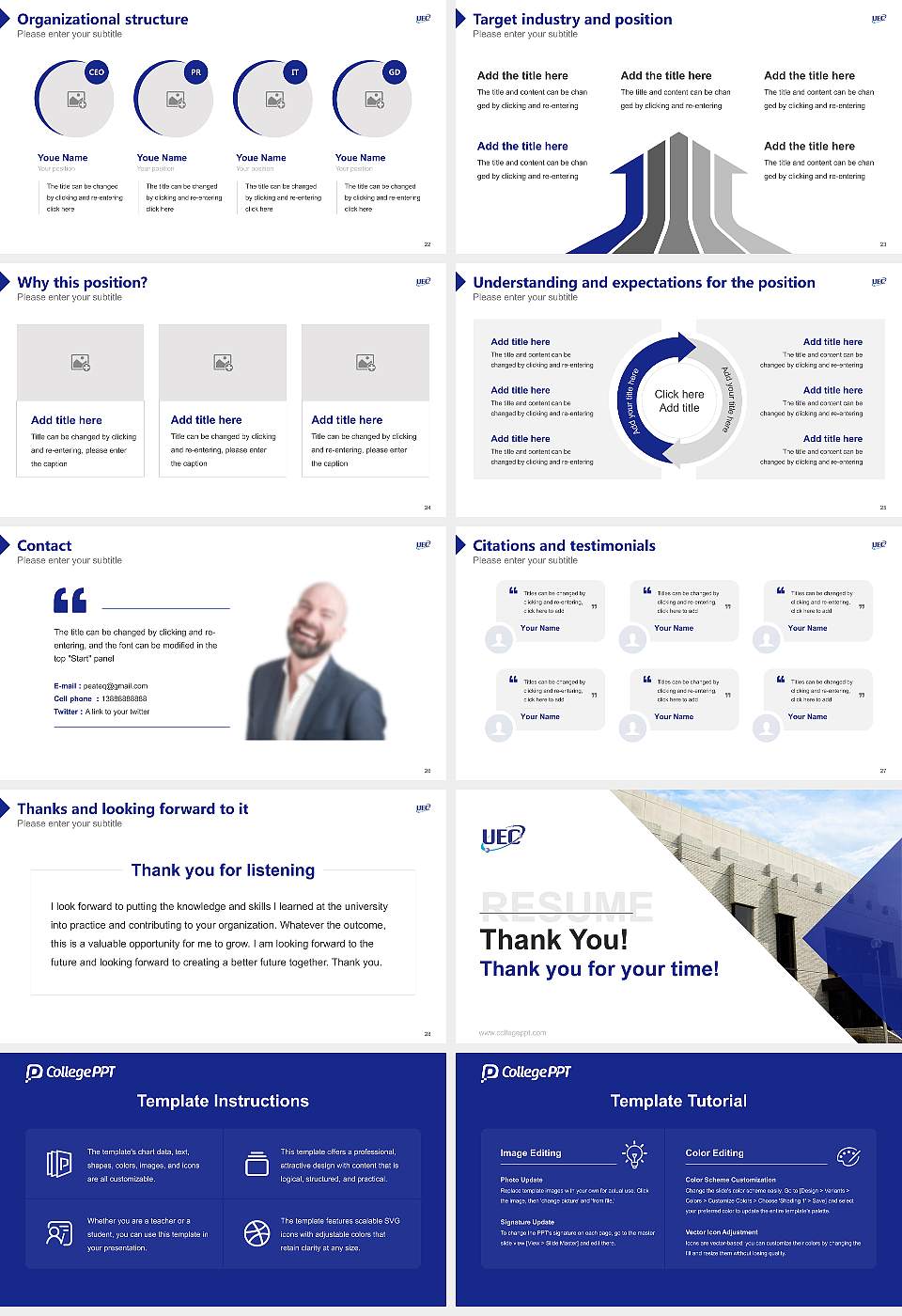 The University of Electro-Communications Resume PPT Template16:9 ratio PPT effect preview image4