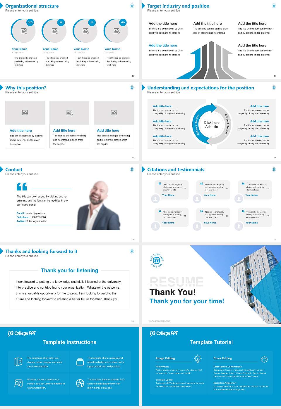 Tohoku Gakuin University Resume PPT Template16:9 ratio PPT effect preview image4