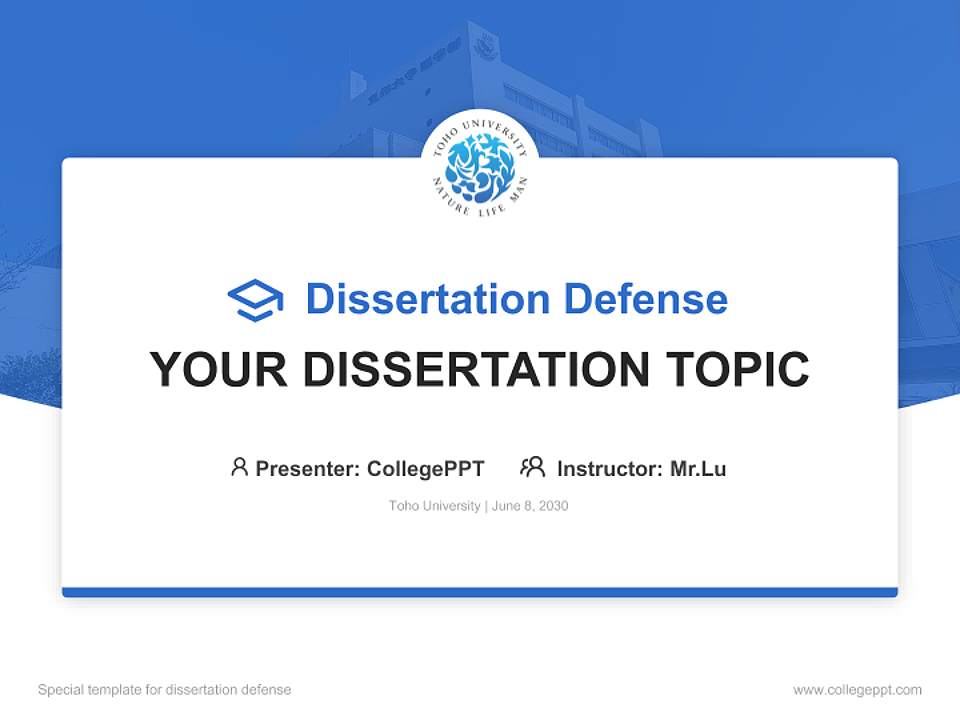 Toho University Graduation Thesis Defense PPT Template4:3 ratio PPT effect preview image7