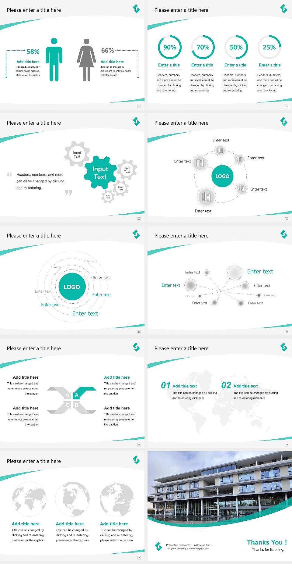 Tokuyama University Course/Courseware Creation PPT Template4:3 ratio PPT effect preview image4