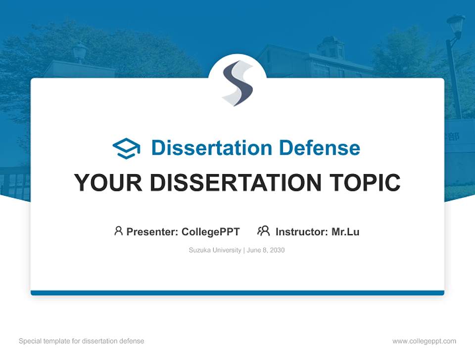 Suzuka University Graduation Thesis Defense PPT Template4:3 ratio PPT effect preview image7