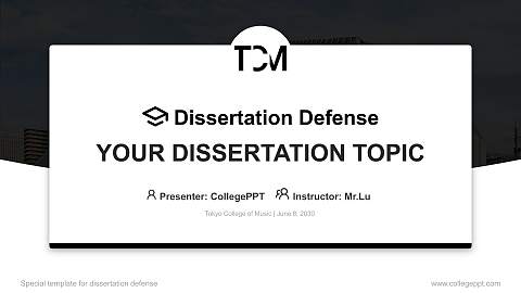 Tokyo College of Music Graduation Thesis Defense PPT Template