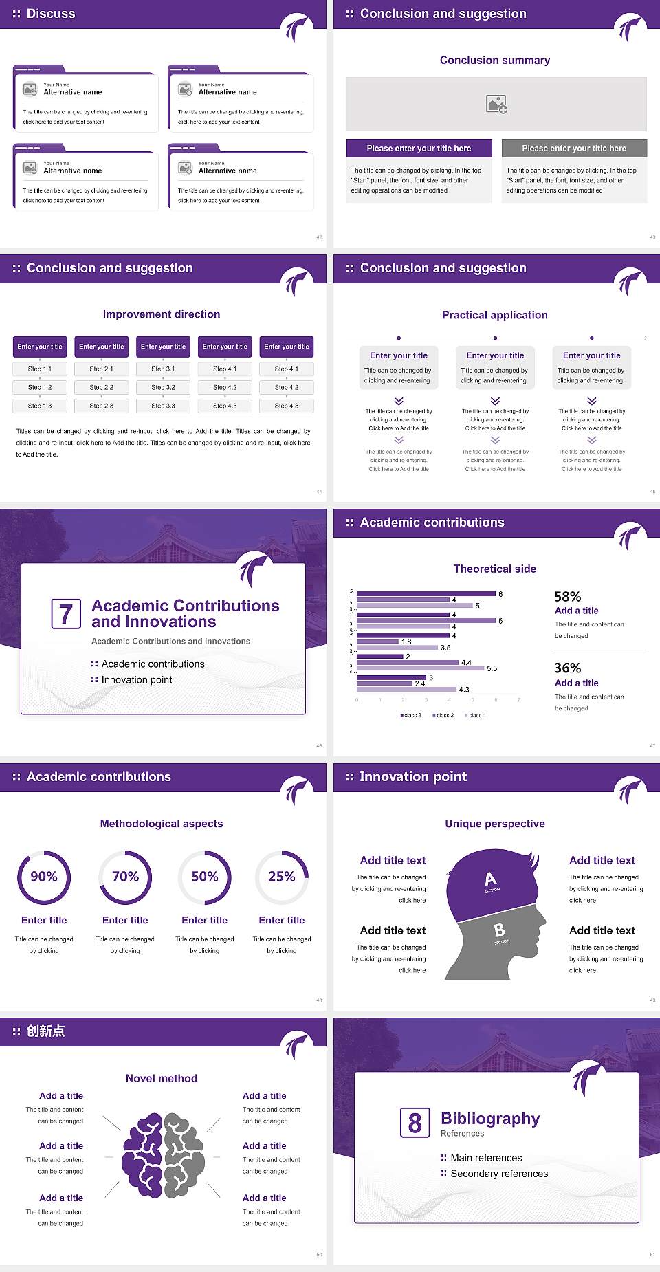 Tenri University Graduation Thesis Defense PPT Template4:3 ratio PPT effect preview image6