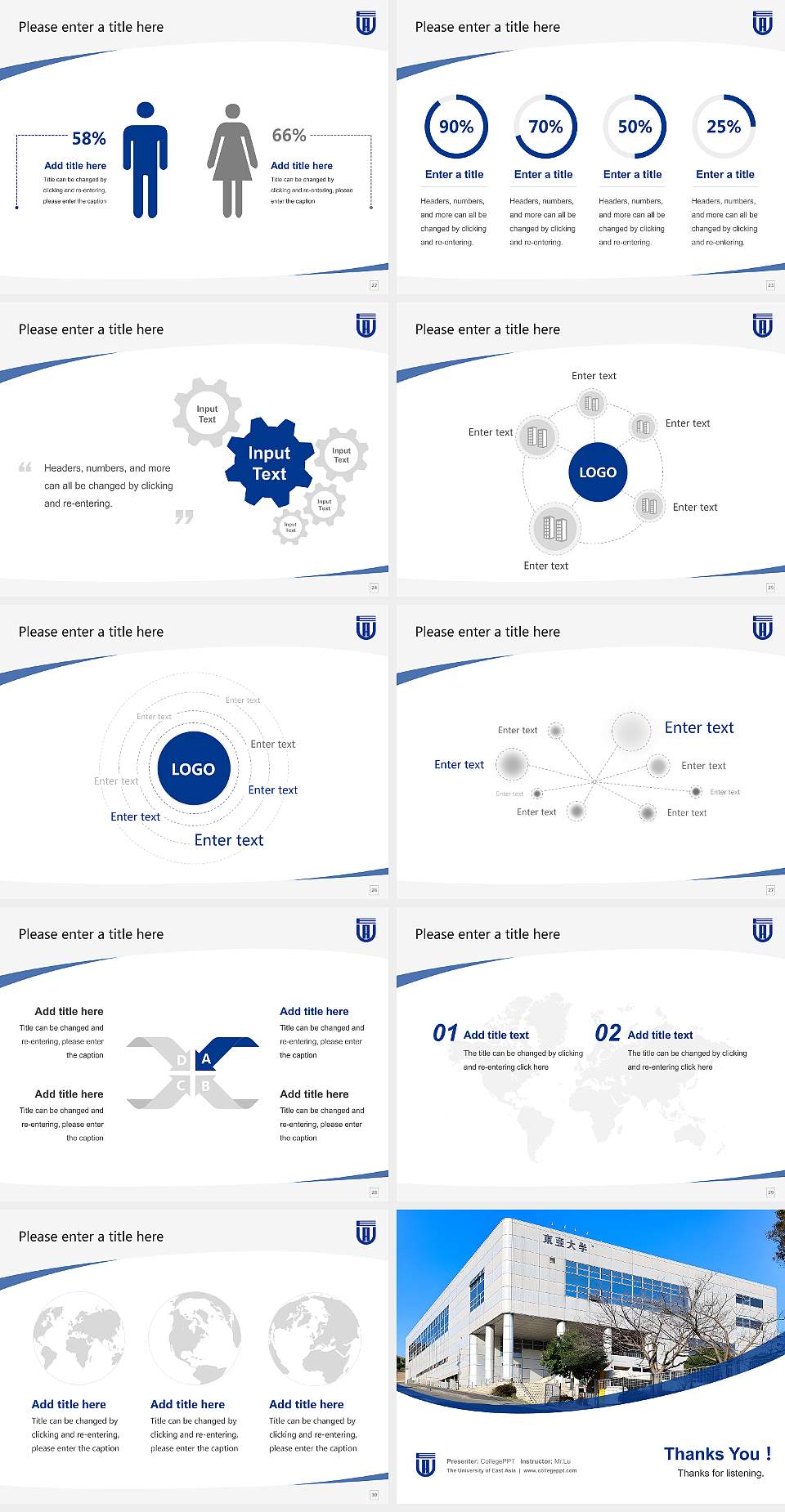 The University of East Asia Course/Courseware Creation PPT Template4:3 ratio PPT effect preview image4
