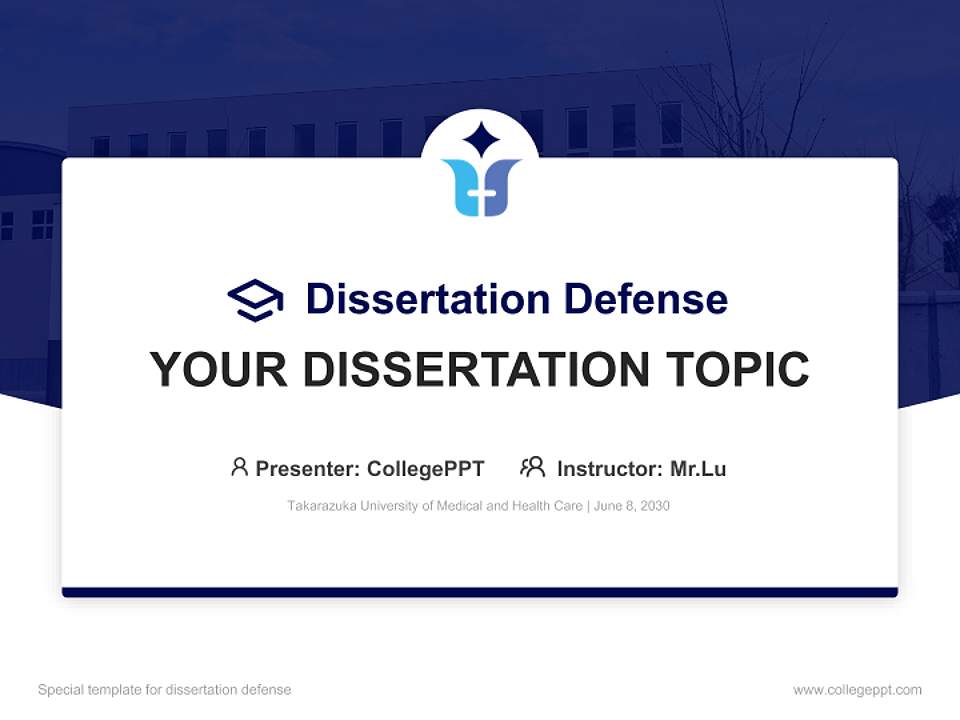 Takarazuka University of Medical and Health Care Graduation Thesis Defense PPT Template4:3 ratio PPT effect preview image7