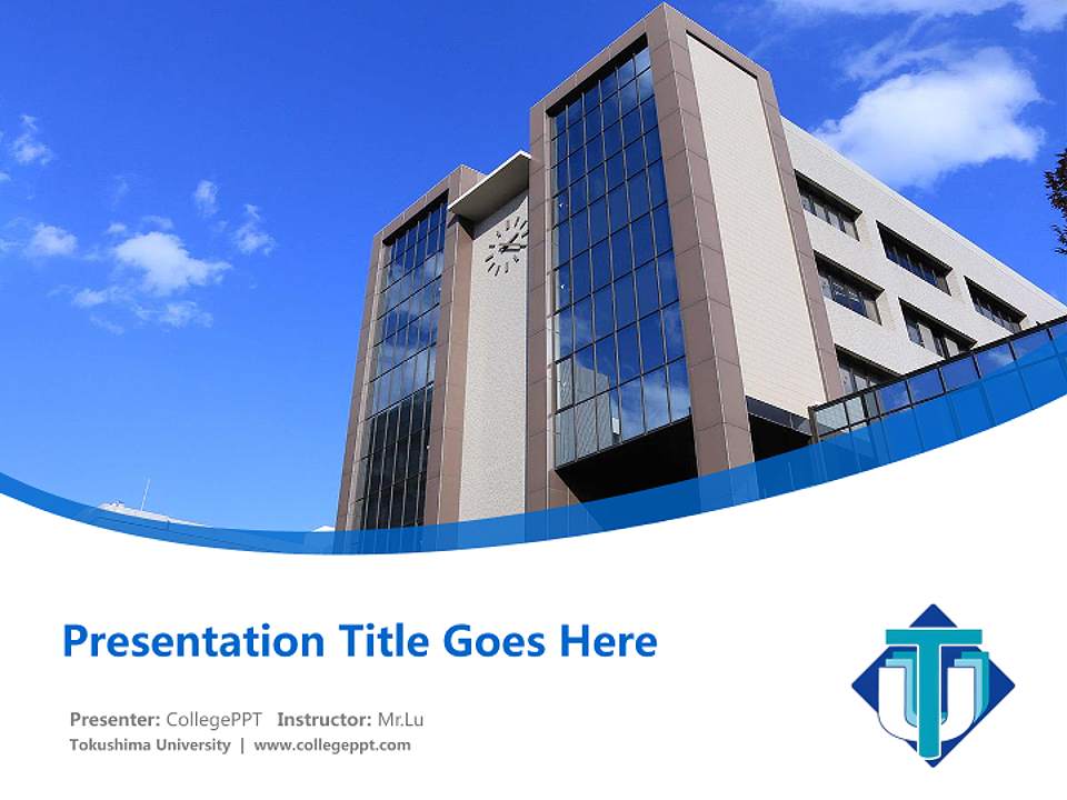 Tokushima University Course/Courseware Creation PPT Template4:3 ratio PPT effect preview image5