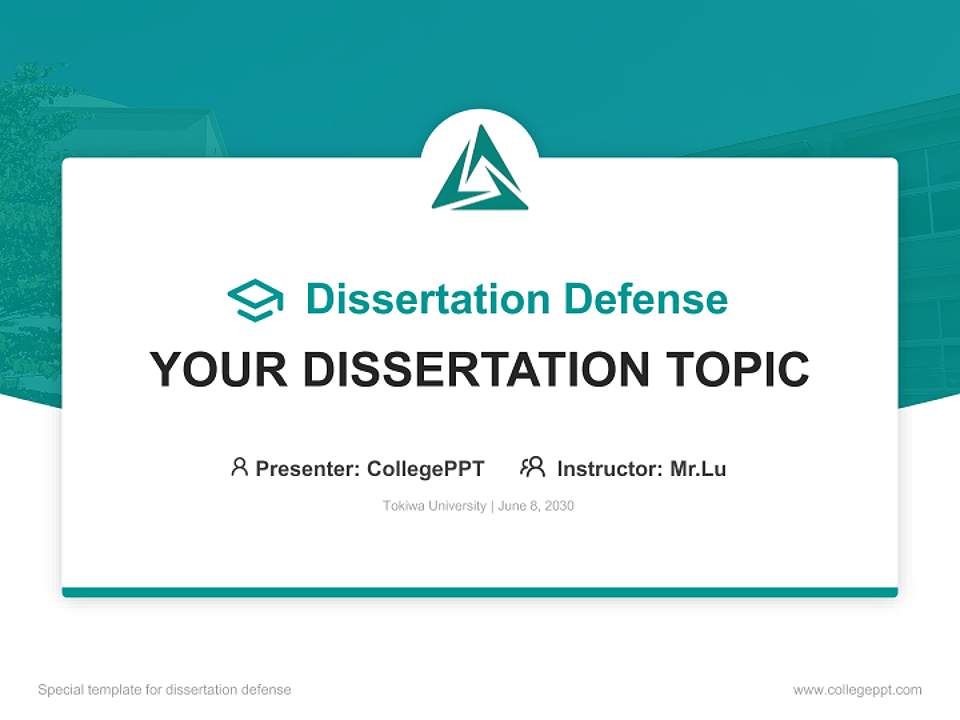 Tokiwa University Graduation Thesis Defense PPT Template4:3 ratio PPT effect preview image7