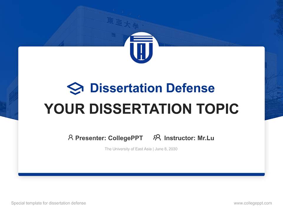 The University of East Asia Graduation Thesis Defense PPT Template4:3 ratio PPT effect preview image7