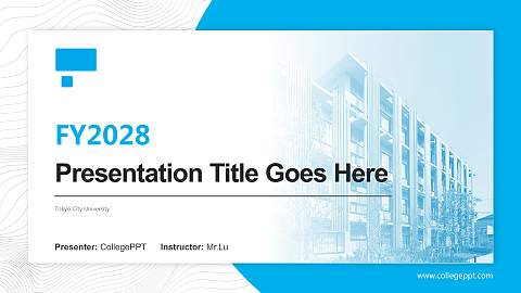 Tokyo City University Academic Presentation/Research Findings Report PPT Template