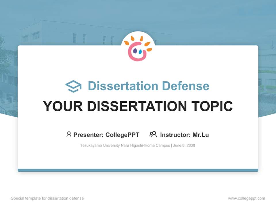Tezukayama University Nara Higashi-Ikoma Campus Graduation Thesis Defense PPT Template4:3 ratio PPT effect preview image7