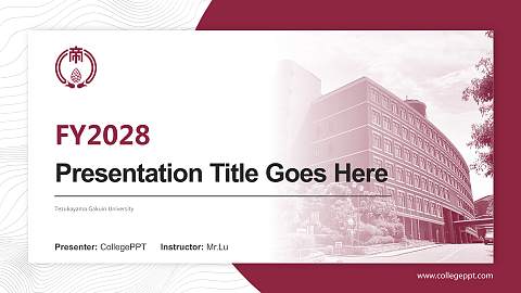 Tezukayama Gakuin University Academic Presentation/Research Findings Report PPT Template