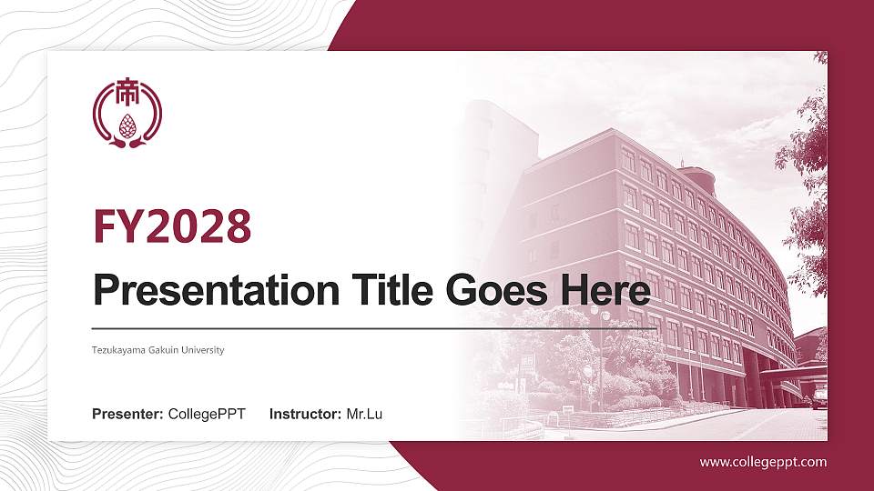 Tezukayama Gakuin University Academic Presentation/Research Findings Report PPT Template16:9 ratio PPT effect preview image