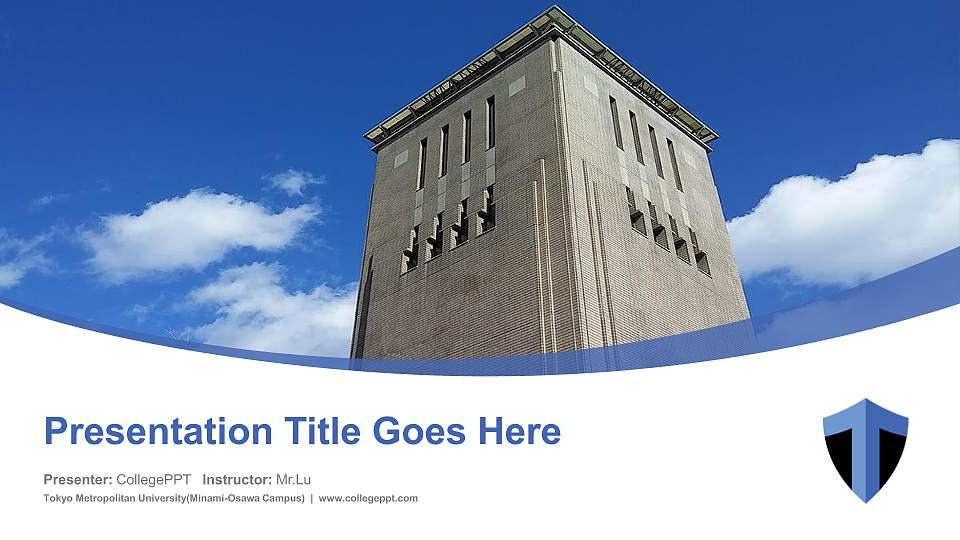 Tokyo Metropolitan University(Minami-Osawa Campus) Course/Courseware Creation PPT Template16:9 ratio PPT effect preview image