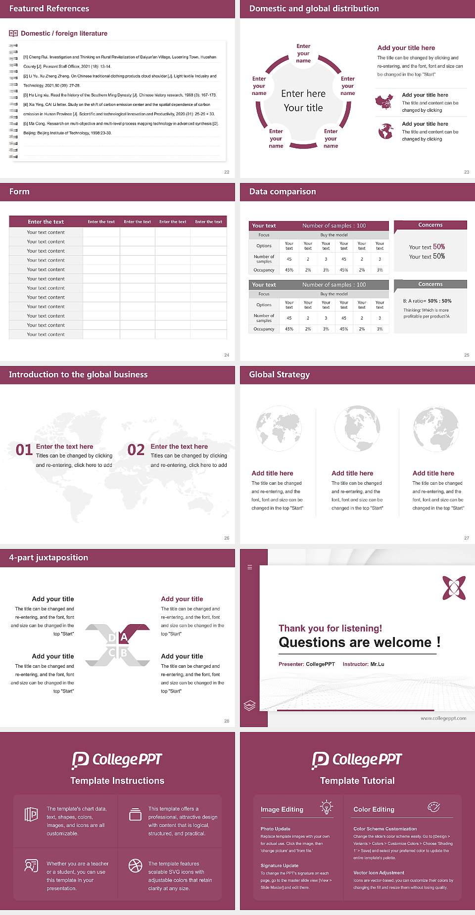 Tohoku Fukushi University Thesis Proposal/Graduation Defense PPT Template4:3 ratio PPT effect preview image4