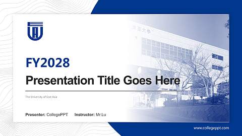 The University of East Asia Academic Presentation/Research Findings Report PPT Template