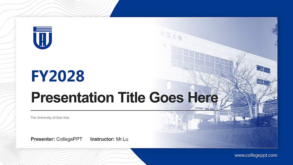 The University of East Asia Academic Presentation/Research Findings Report PPT Template16:9 ratio PPT effect preview image