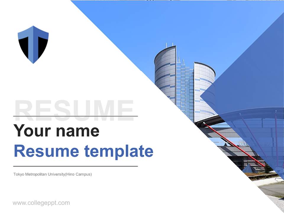 Tokyo Metropolitan University(Hino Campus) Resume PPT Template4:3 ratio PPT effect preview image5