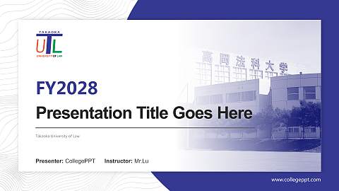 Takaoka University of Law Academic Presentation/Research Findings Report PPT Template