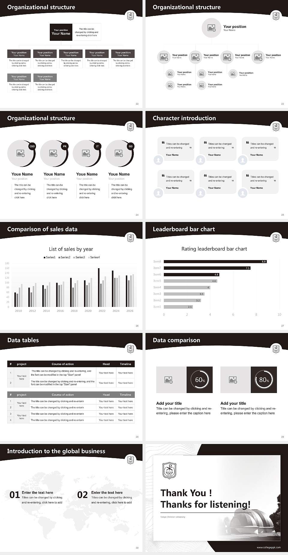 Tokyo Christian University Academic Presentation/Research Findings Report PPT Template4:3 ratio PPT effect preview image4