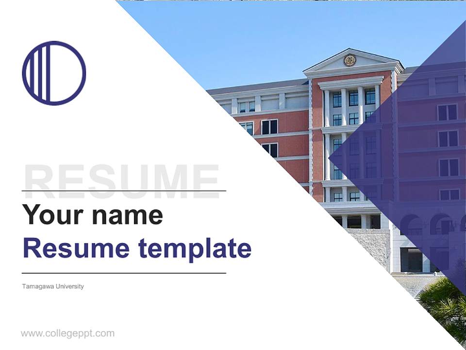 Tamagawa University Resume PPT Template4:3 ratio PPT effect preview image5