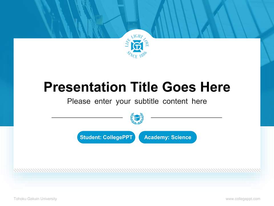 Tohoku Gakuin University National Scholarship Defense PPT Template4:3 ratio PPT effect preview image4