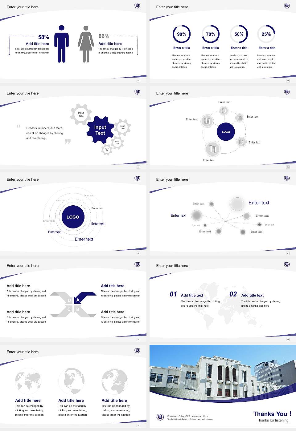 The Jikei University School of Medicine Course/Courseware Creation PPT Template16:9 ratio PPT effect preview image4