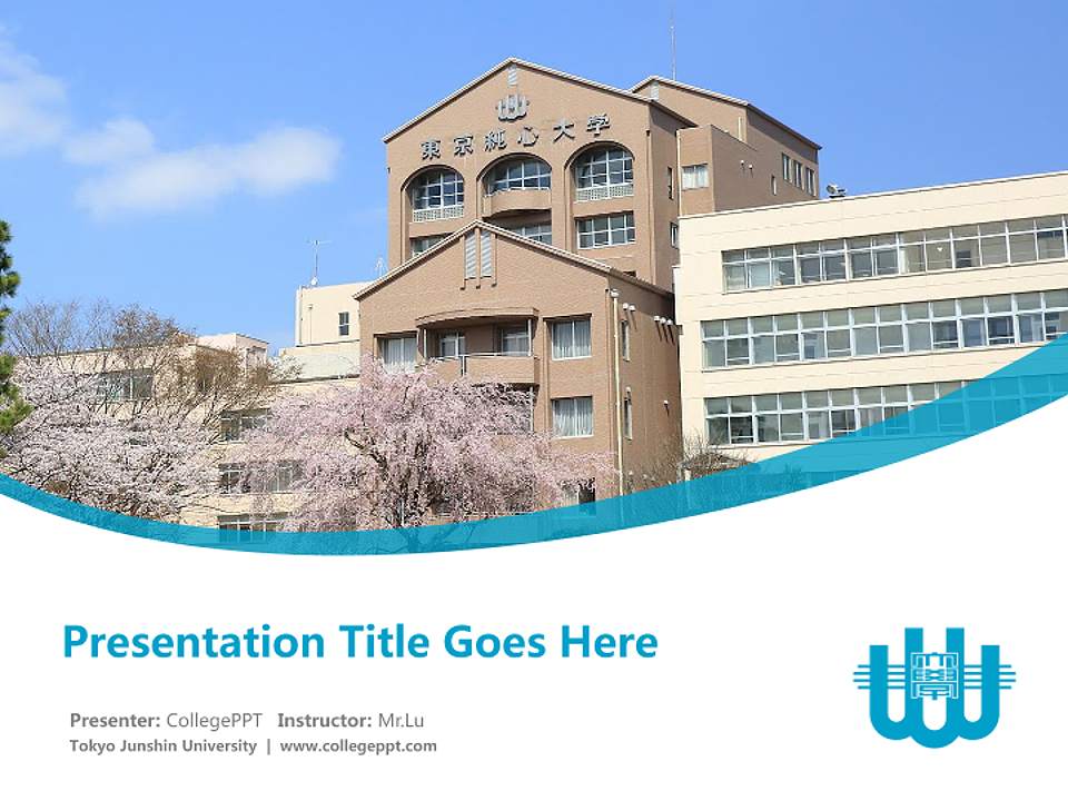 Tokyo Junshin University Course/Courseware Creation PPT Template4:3 ratio PPT effect preview image5