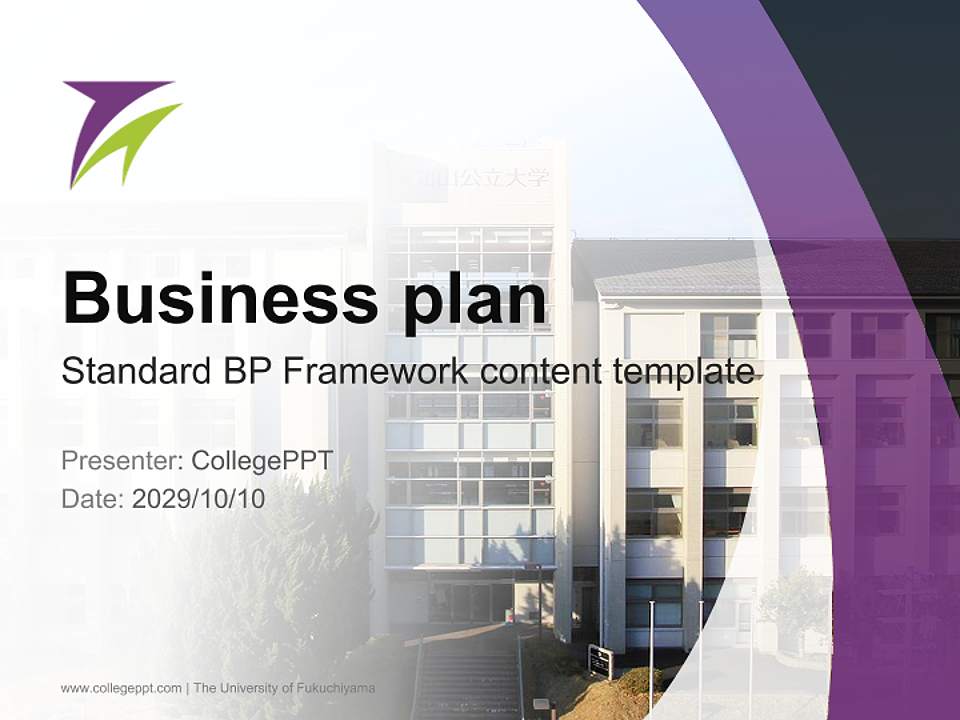 The University of Fukuchiyama Competition/Entrepreneurship Contest PPT Template4:3 ratio PPT effect preview image9