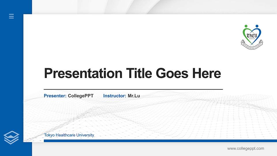 Tokyo Healthcare University Thesis Proposal/Graduation Defense PPT Template16:9 ratio PPT effect preview image