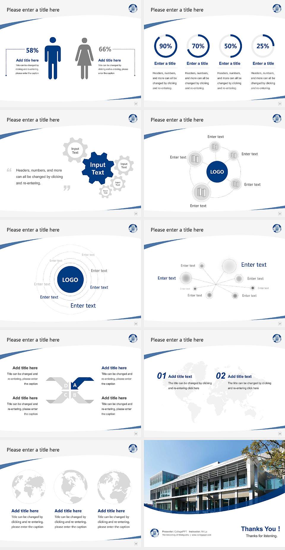 The University of Kitakyushu Course/Courseware Creation PPT Template4:3 ratio PPT effect preview image4