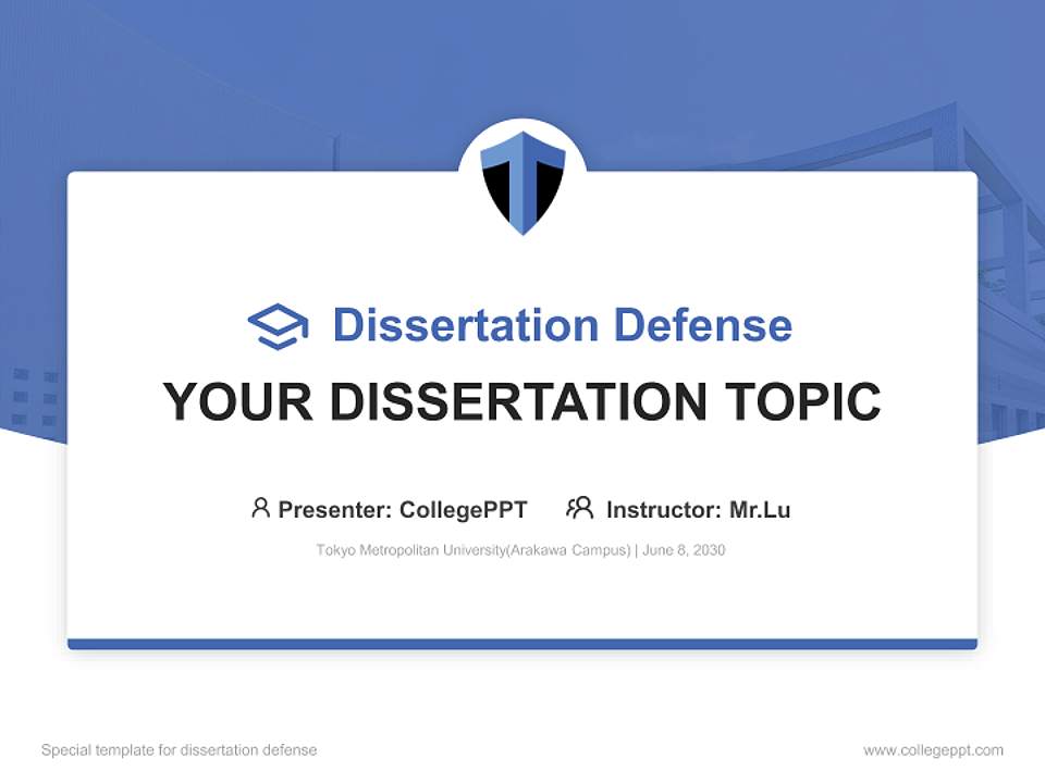Tokyo Metropolitan University(Arakawa Campus) Graduation Thesis Defense PPT Template4:3 ratio PPT effect preview image7