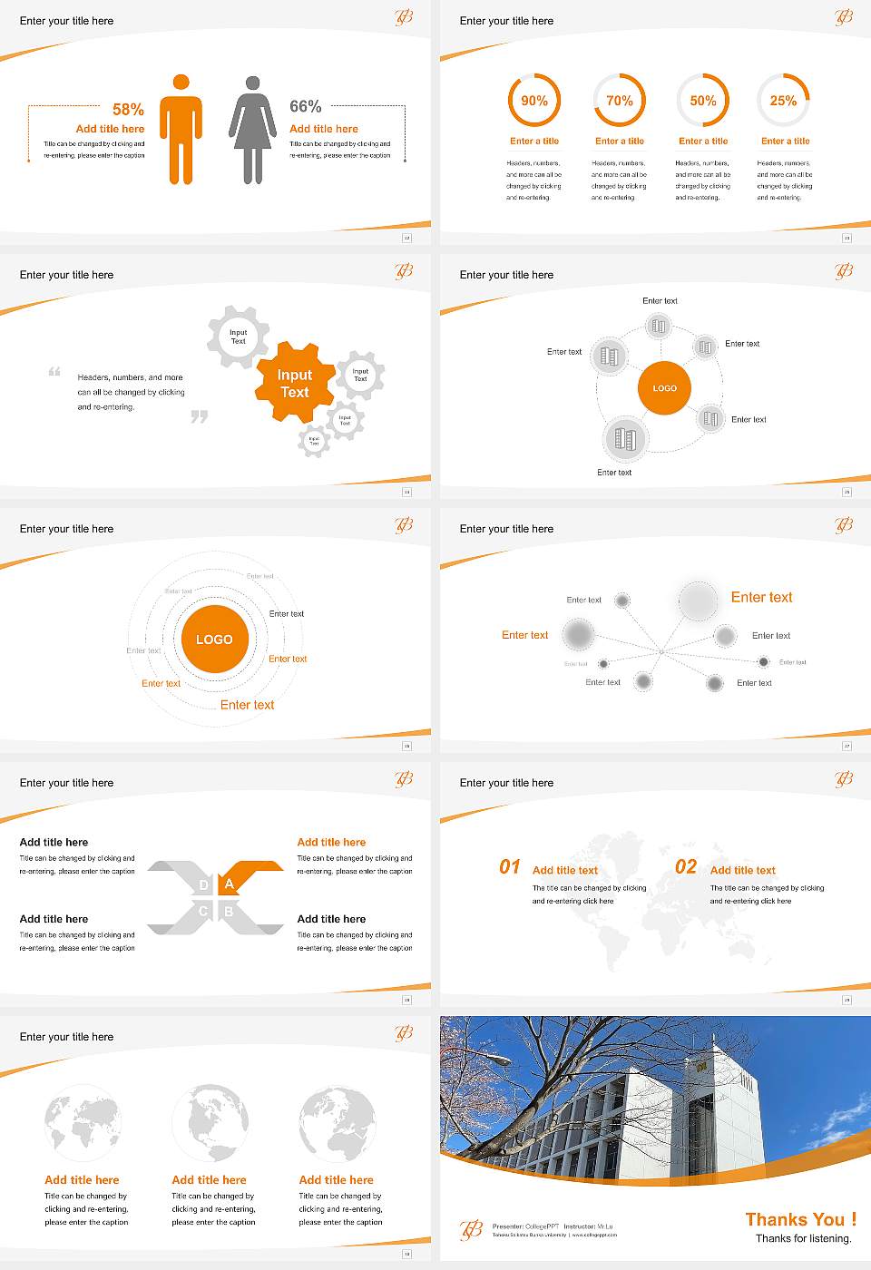 Tohoku Seikatsu Bunka University Course/Courseware Creation PPT Template16:9 ratio PPT effect preview image4