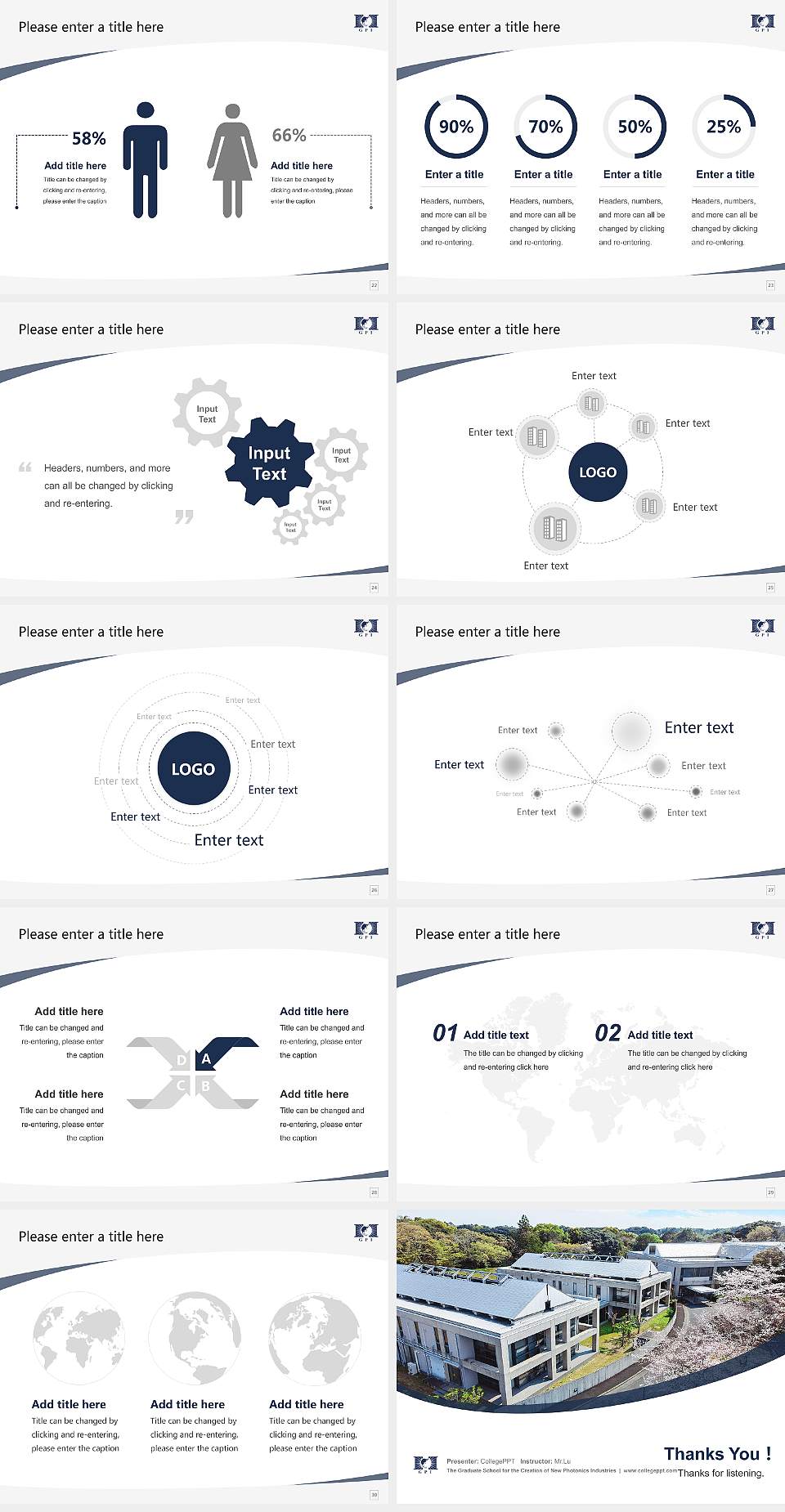 The Graduate School for the Creation of New Photonics Industries Course/Courseware Creation PPT Template4:3 ratio PPT effect preview image4