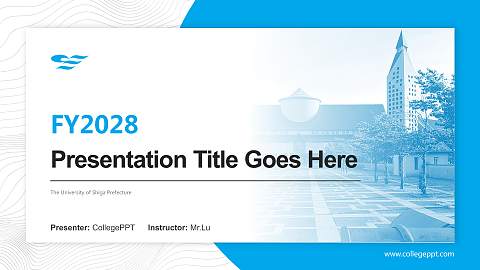 The University of Shiga Prefecture Academic Presentation/Research Findings Report PPT Template
