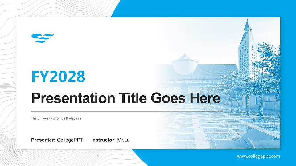 The University of Shiga Prefecture Academic Presentation/Research Findings Report PPT Template16:9 ratio PPT effect preview image