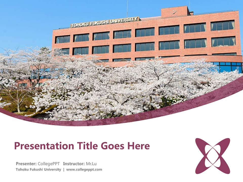 Tohoku Fukushi University Course/Courseware Creation PPT Template4:3 ratio PPT effect preview image5