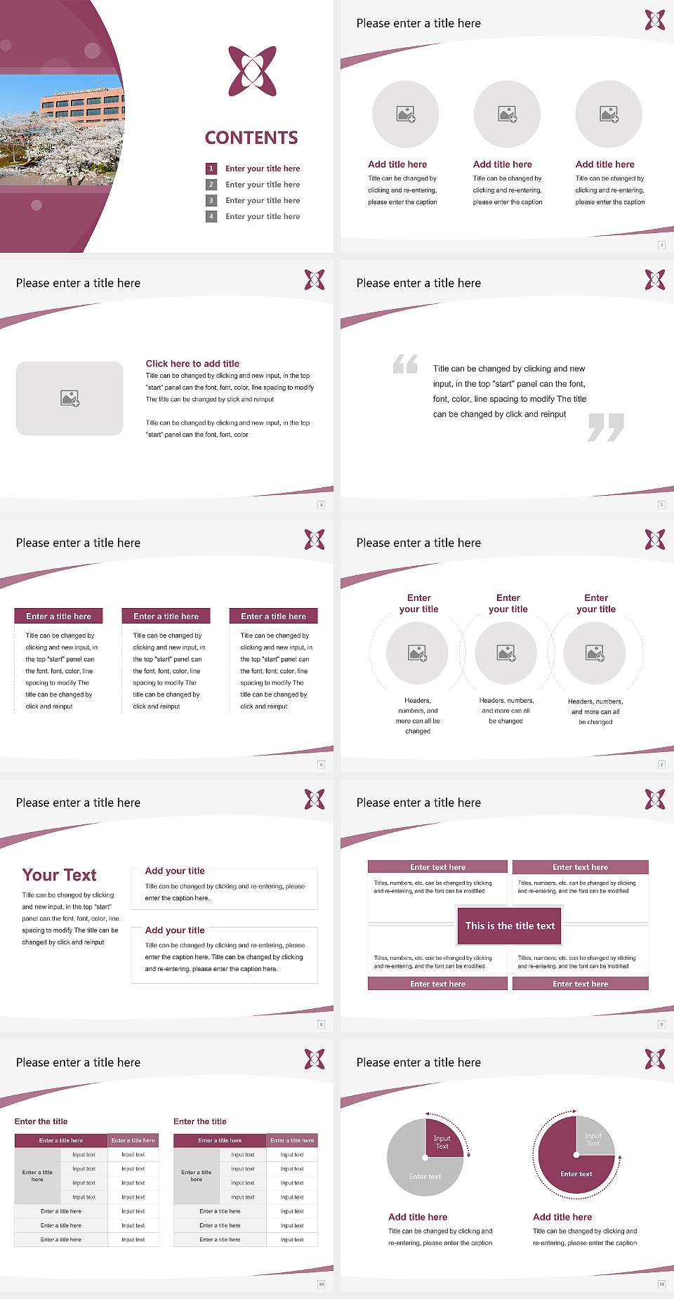 Tohoku Fukushi University Course/Courseware Creation PPT Template4:3 ratio PPT effect preview image2