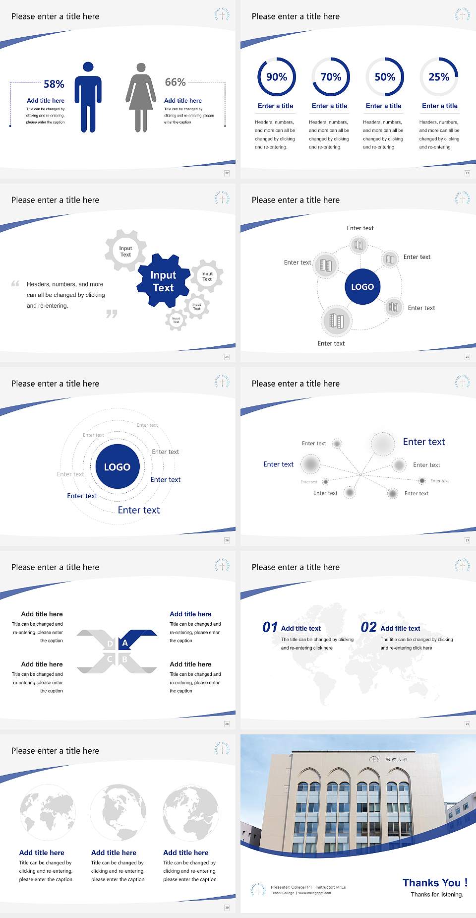 Tenshi College Course/Courseware Creation PPT Template4:3 ratio PPT effect preview image4
