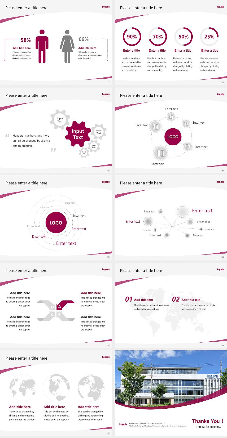 The Kyoto College of Graduate Studies for Informatics Course/Courseware Creation PPT Template4:3 ratio PPT effect preview image4
