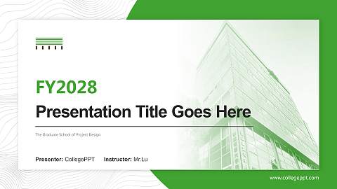 The Graduate School of Project Design Academic Presentation/Research Findings Report PPT Template