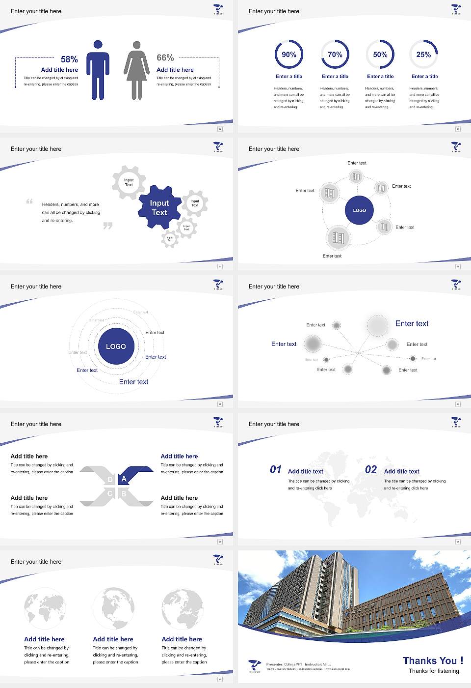 Teikyo University Itabashi Headquarters campus Course/Courseware Creation PPT Template16:9 ratio PPT effect preview image4