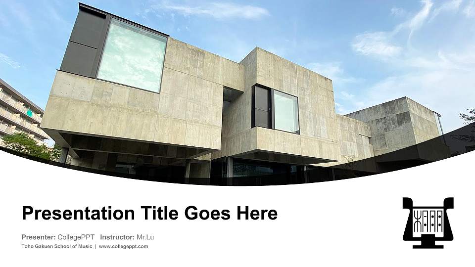 Toho Gakuen School of Music Course/Courseware Creation PPT Template16:9 ratio PPT effect preview image
