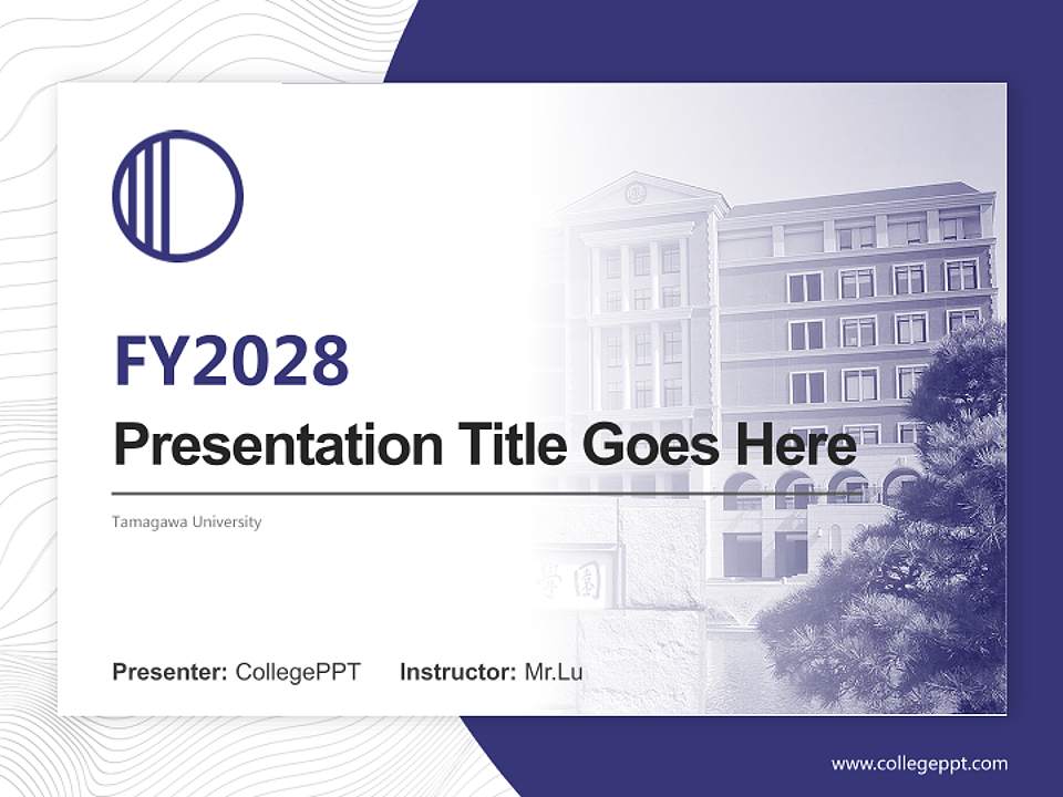 Tamagawa University Academic Presentation/Research Findings Report PPT Template4:3 ratio PPT effect preview image5