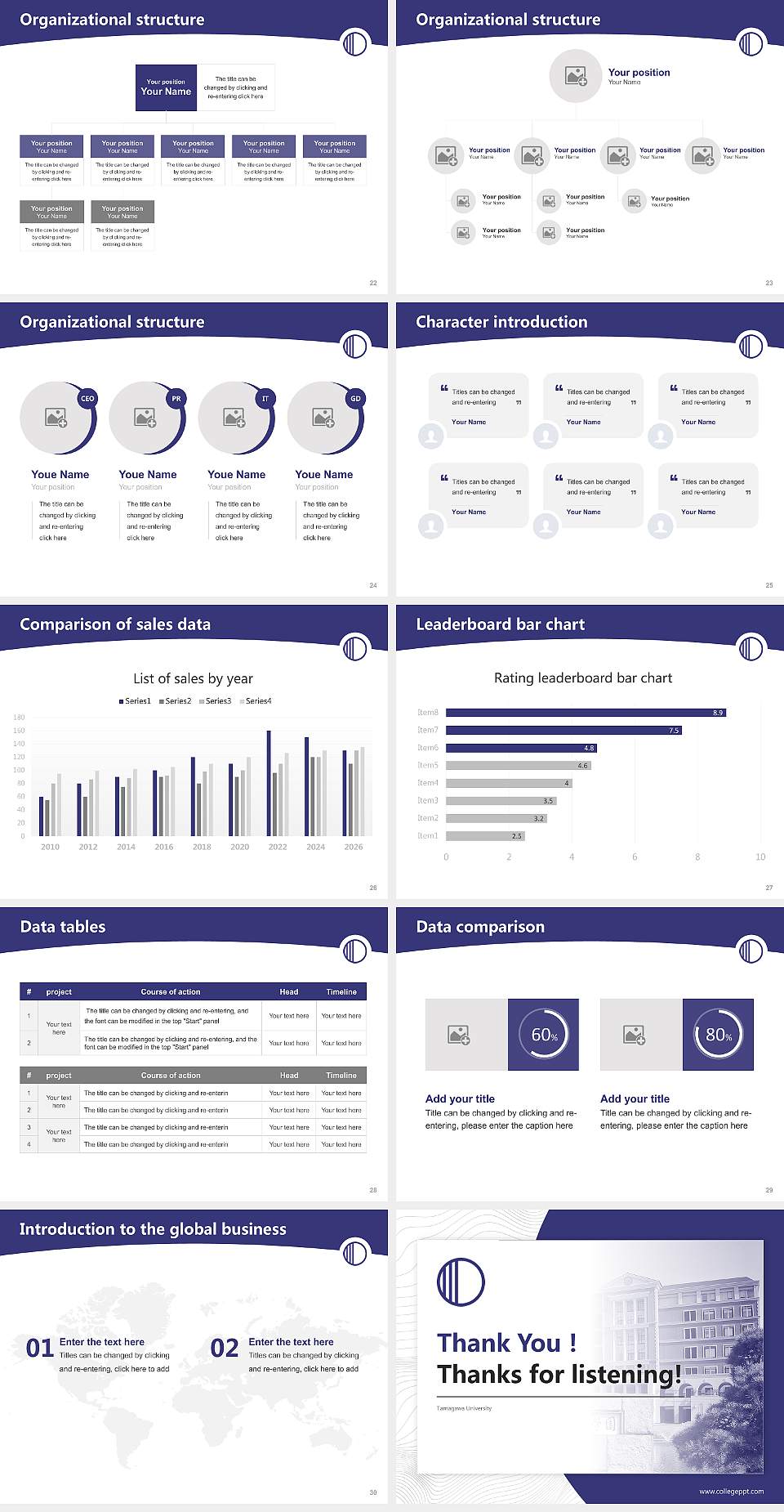 Tamagawa University Academic Presentation/Research Findings Report PPT Template4:3 ratio PPT effect preview image4